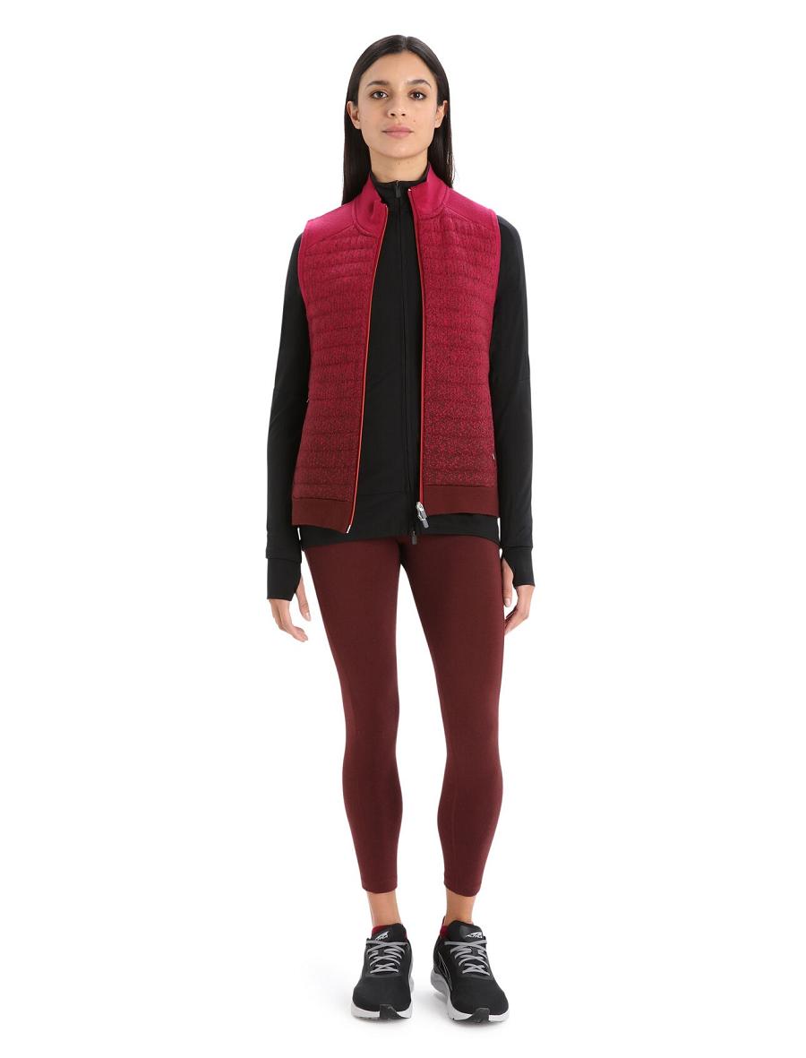 Cherry / Espresso Icebreaker ZoneKnit™ Merino Insulated Vest Into the Deep Women's Jackets | AU 1657VRWD